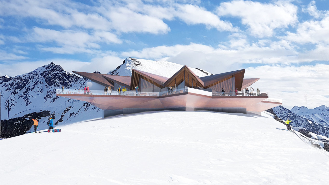 Panoramic Structure Stella di Pila and the New Pila–Couis Gondola Lift, Overlooking the Aosta Valley Alps in Winter 2025/2026