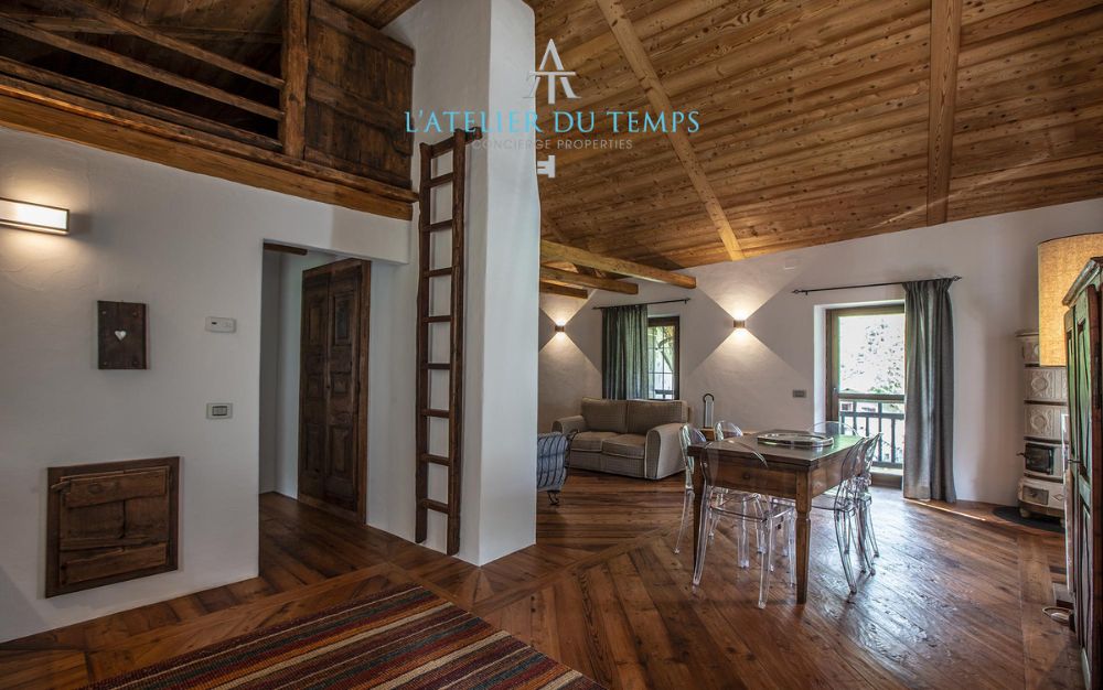 Traditional chalet in Val Ferret, Courmayeur, nestled in the Alps