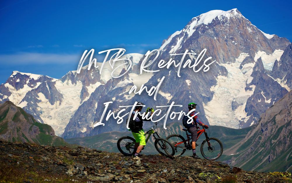 Bikers enjoying the alpine scenery of La Thuile.